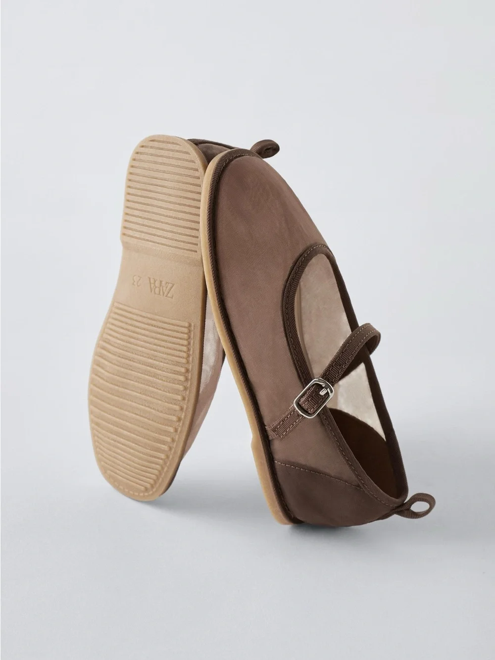 ZARA Mary Jane Organza Ballet Flats Shoes